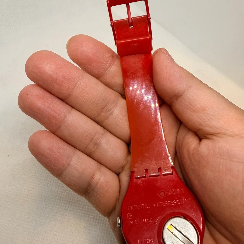 Swatch Originals Red Swiss Quartz Analog Watch Water Resistant need battery